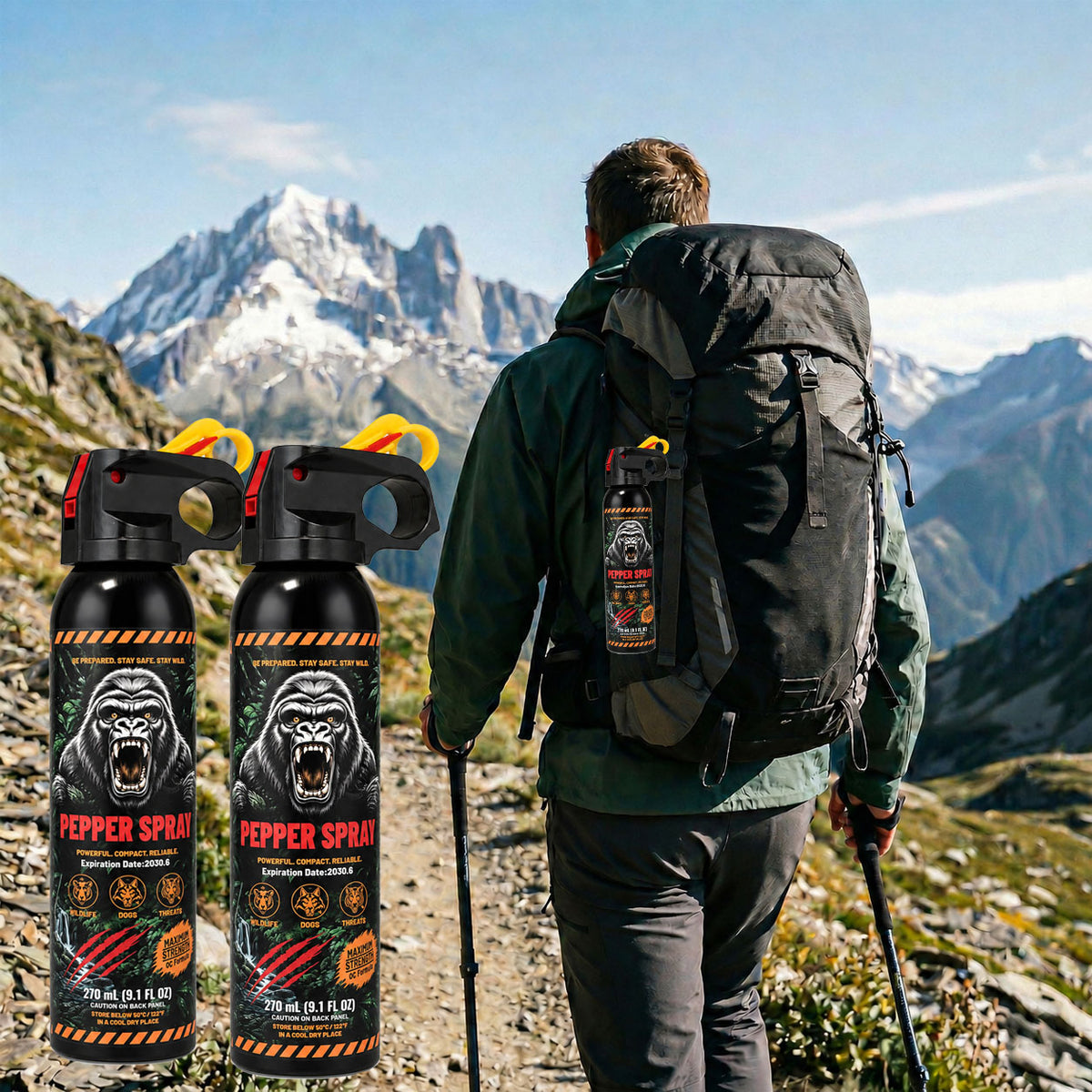 Bear Spray - Guard Alaska Bear Deterrent Self Defense Spray, 9 oz, Max Strength 20% OC, Up to 40ft Range, Great for Hiking, Camping, Hunting