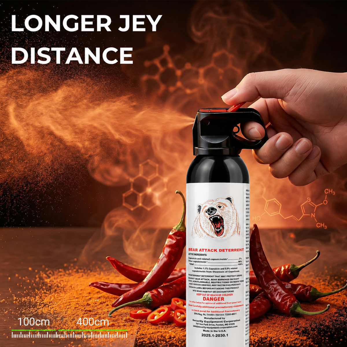 Bear Spray - Guard Alaska Bear Deterrent Self Defense Spray, 9 oz, Max Strength 20% OC, Up to 40ft Range, Great for Hiking, Camping, Hunting