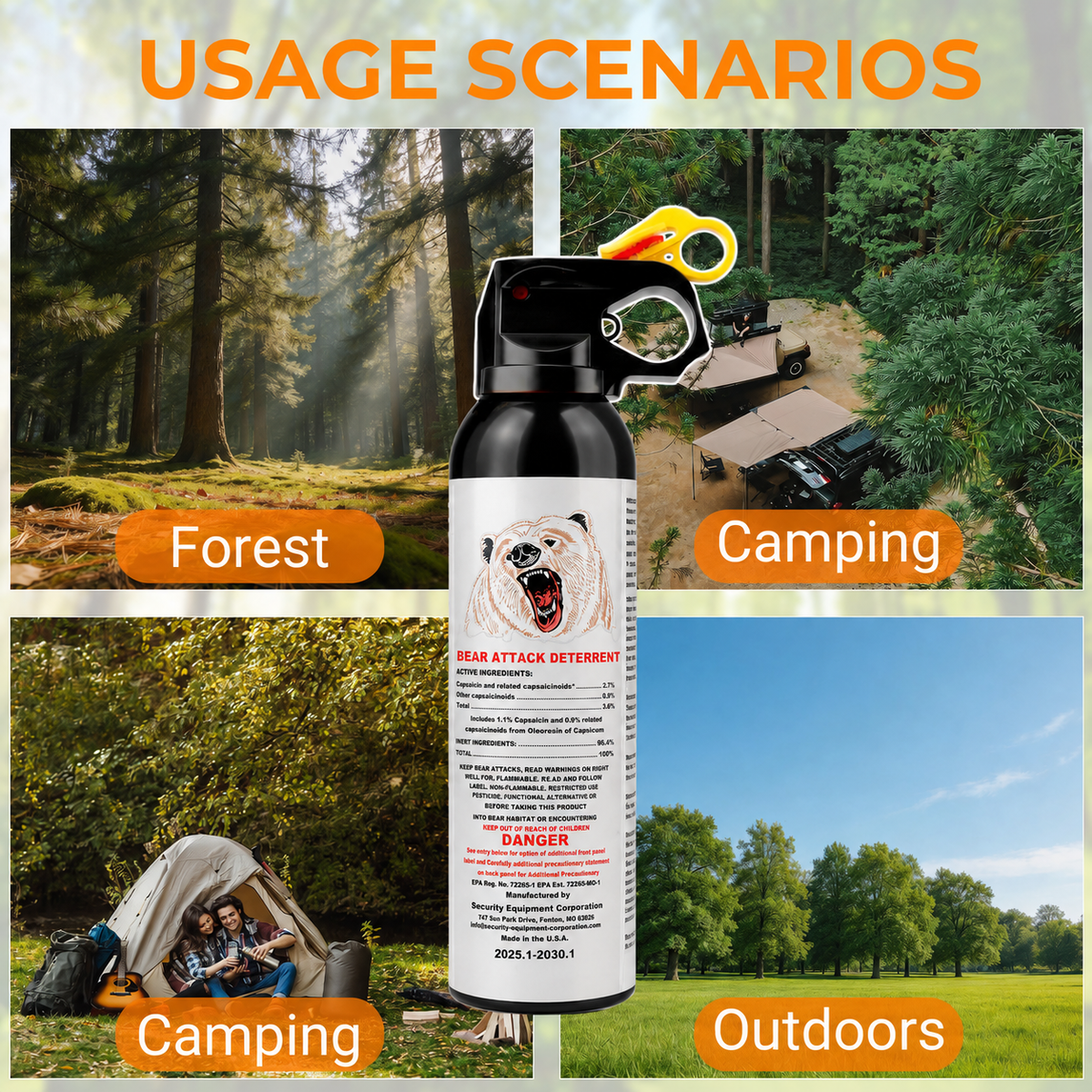 Bear Spray - Guard Alaska Bear Deterrent Self Defense Spray, 9 oz, Max Strength 20% OC, Up to 40ft Range, Great for Hiking, Camping, Hunting