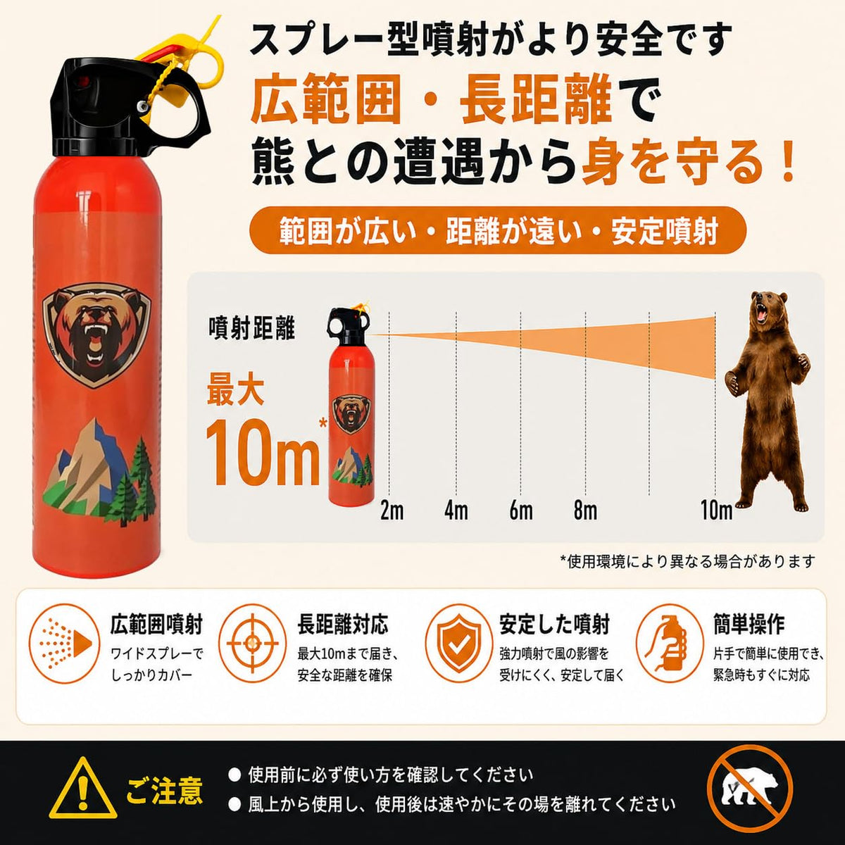 Bear Spray - Guard Alaska Bear Deterrent Self Defense Spray9 oz, Max Strength 20% OC, Up to 40ft Range, Great for Hiking, Camping, Hunting
