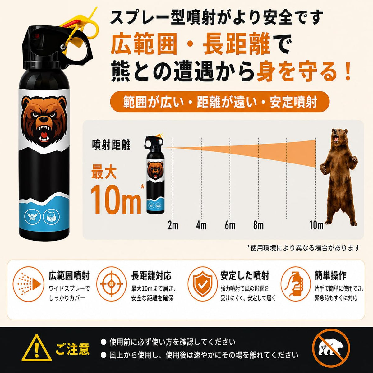Bear Spray - Guard Alaska Bear Deterrent Self Defense Spray9 oz, Max Strength 20% OC, Up to 40ft Range, Great for Hiking, Camping, Hunting