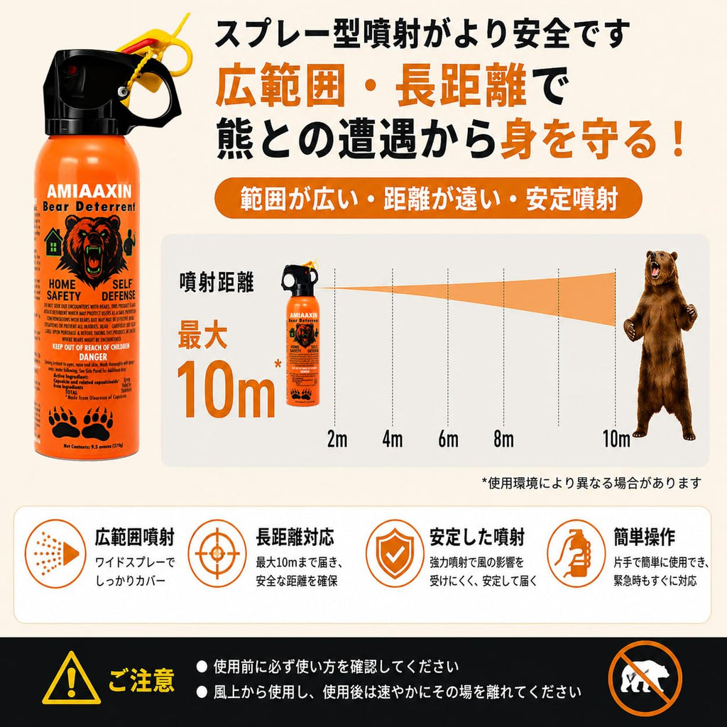 Bear Spray - Guard Alaska Bear Deterrent Self Defense Spray9 oz, Max Strength 20% OC, Up to 40ft Range, Great for Hiking, Camping, Hunting